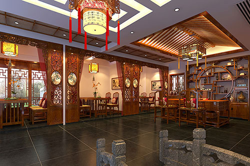 清涧优雅恬淡中式茶叶店装修设计效果图
