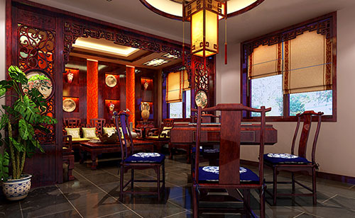 清涧古典中式风格茶楼包间设计装修效果图